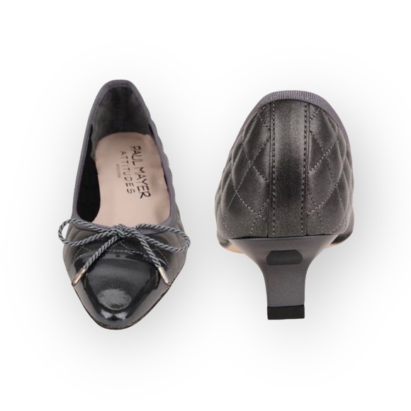 Paul Mayer Shoes - Paul Mayer 𖢻 Regal Quilted Leather Ballet Ballerina Kitten Heels 𖢻 Black 5.5M